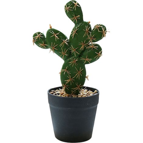 1 Cactus artificiel, mousse durable, pot plastique, décoration intérieure, bureau, maison