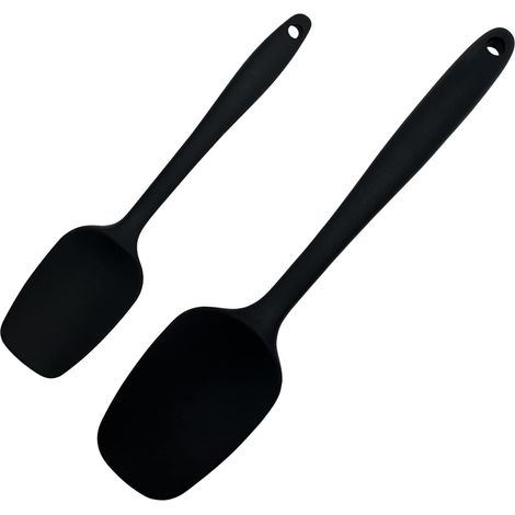 Silikonspatellöffel, 2 Wok-Spatel, antihaftbeschichtete Küchenutensilien mit Stahlkern, ein kleiner und ein großer Spatel (1/5)