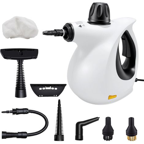 Nettoyeur Vapeur Portable 1050W, Nettoyant Vapeur Multifonction avec 9 Accessoires, Haute Pression Sans Produits Chimiques pour Cuisine, Salle de Bain, Sols, Tapis, Fenêtres et Canapés (1/5)