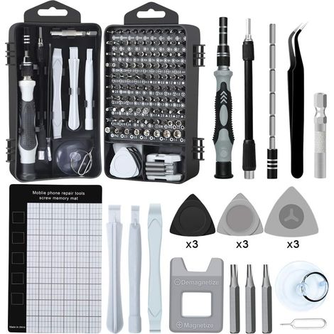 124 en 1 Kit de Tournevis de Précision Magnétique Tournevis Professionnel Kit d'outils de Réparation pour Téléphone Portable,Tablette Ordinateur (1/5)