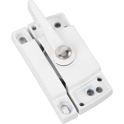 Lot de 2 verrous pour fenêtre coulissante et à battant, en alliage de zinc et aluminium, mécanisme à came, blanc, droit (1/5)