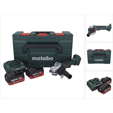 Smerigliatrice angolare a batteria Metabo W 18 L BL 9-125 18 V 125 mm senza spazzole + 2x batteria 8,0 Ah + caricabatterie + metaBOX