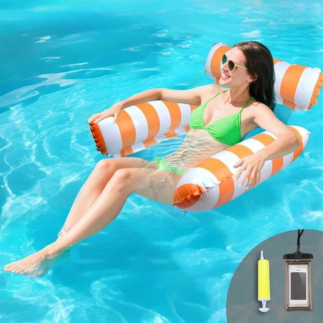 Bouée piscine adulte, hamac flottant, matelas gonflable, siège et transat de piscine. (1/5)