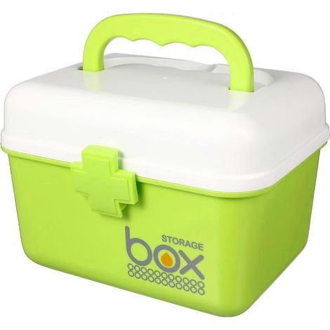 Coffre-fort pour médicaments avec poignée, boîte de rangement verrouillable, coffre-fort portable, grande boîte de rangement avec serrure (1/5)