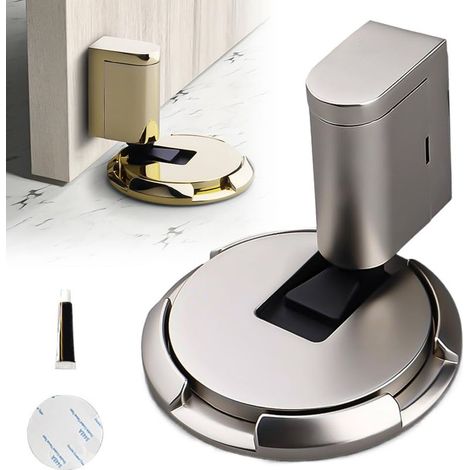 Cale Porte Bloc Porte, Bloque Porte Butee de Porte Stop Porte, Magnétique en Métal Butée de Porte, Arret de Porte Arrêt de Porte, Cale Porte Sol Butée de Porte Solide Avec Adhésif et Vis (1/5)