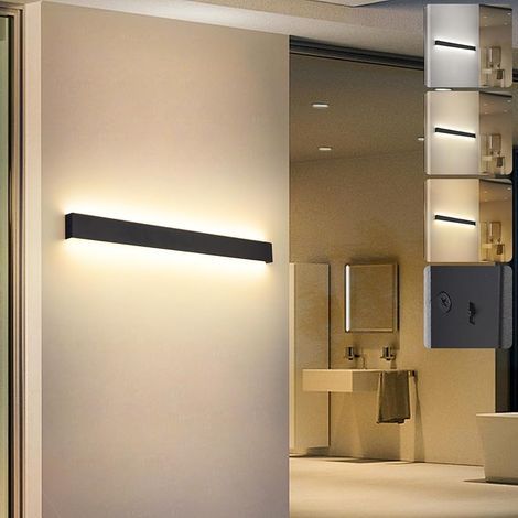 LED Applique Murale intérieur,30W 3000K/4000K/6000K Lumière Lampe Murale,Moderne Aluminium Luminaire Murale,Up Down Éclairage,Appliques Murales pour Chambre,Couloir,Salon, Escalier 96CM Noir (1/5)