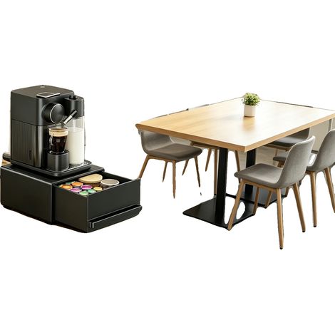 Organizador de cápsulas de café, cajón deslizante, diseño que ahorra espacio, negro. (1/2)
