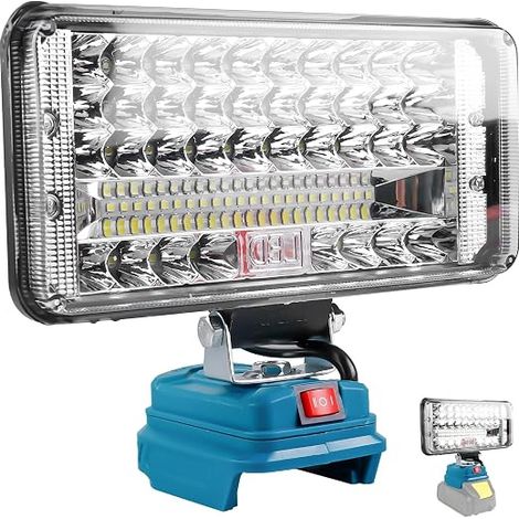 18V 90W Battery Lamp, 7500LM Portable Wireless LED Floodlight, 2 Brightness Settings, Dual USB Charging for Auto Repairs, Emergency Sites, Construction Sites (1/5)