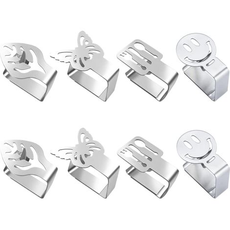 8 Pièces Pince Nappe Sttache Nappe de Table Nappe Exterieur Acier Inoxydable Nappe Clips, pour Nappe Pinces Nappe de Table Exterieur Clip Nappe (1/5)