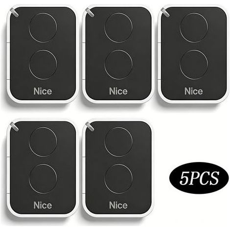 Pack de 5 télécommandes NICE Era-One ON2E – 2 canaux – Fréquence 433.92 MHz – Portée 200 mètres – Compatible motorisations NICE (1/2)