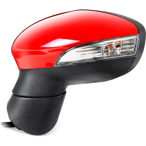 Red Electric Door Wing Mirror Passenger Side Left N/s For Ford Fiesta Mk7 08-12 Left Side
