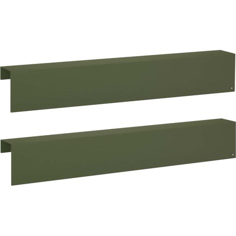 Garden Cover Profile 2 pcs 100 x 10 x 15 cm Steel Olive Green vidaXL