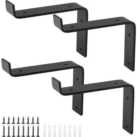 Lot de 4 Supports Muraux Industriels, 8 Pouces, Supports d'Étagère, Résistants, Support Flottant Industriel, Dimensions 20 x 4 x 15 cm (1/5)