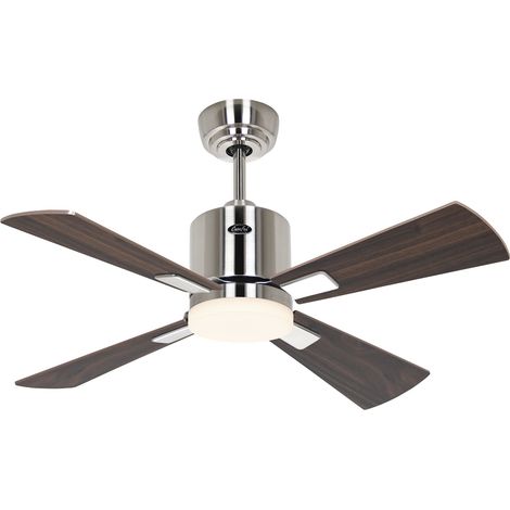 Ventilateur de plafond ECO NEO III 92, Chrome brossé - Blanc/Gris clair, Wi-Fi avec éclairage (1/2)
