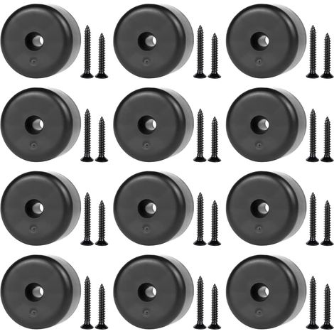 Pieds de Meubles Ronds 12 Pièces Pieds d'armoire en Plastique 40 x 25 mm Pied de Meuble Noir avec 24 vis，Pied de Table pour La Maison, Le Bureau, Le Bricolage, Le Restaurant, Les Meubles en Bois (1/5)