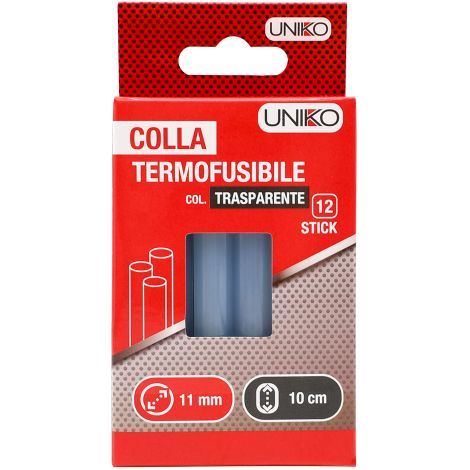 COLLA TERMOFUSIBILE 'UNK' mm 100 - ø mm 11,2 - trasparente pz 12