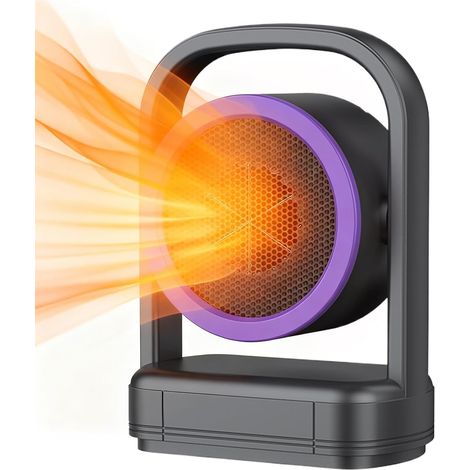 Mini radiateur électrique - Radiateur soufflant portable en céramique - Chauffage rapide et économie d'énergie - Gris