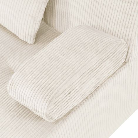Canapé modulaire 4 places 311x90x65 cm chenille beige clair, sans montage pour salon – MEUBLIV (1/5)