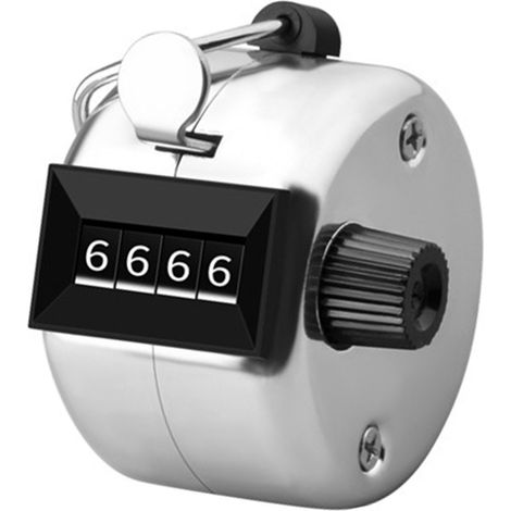 Compteur manuel à 4 chiffres, plage de calcul 0000-9999, mécanisme à cliquet, modèle standard en métal sans socle (1/5)