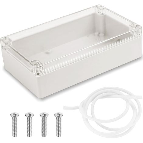 Boîte Étanche Rectangulaire 200 x 120 x 75 mm, Paquet de 1 Boite de Derivation, Boîtier en Plastique avec Couvercle Transparent, Boîtier de Projet Universel, Boîte de Jonction (1/5)