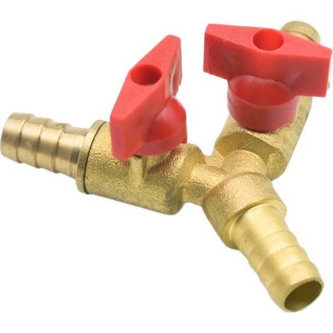 Three-way Y-shaped ball valve (1 piece) – with barbed hose fitting, 666 mm three-way valve, DN6 – (1/5)