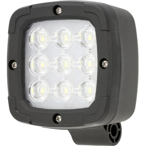 LED-Arbeitsleuchte für Case IH, Steyr, Valtra, Giant, Weidemann, Schäffer, VM-Lader, Kubota, quadratisch, 15 W, 1800 lm, 12/55 V mit Deutsch-Stecker, diffuses Licht, 9 LEDs, Kramp LA10099 (1/5)
