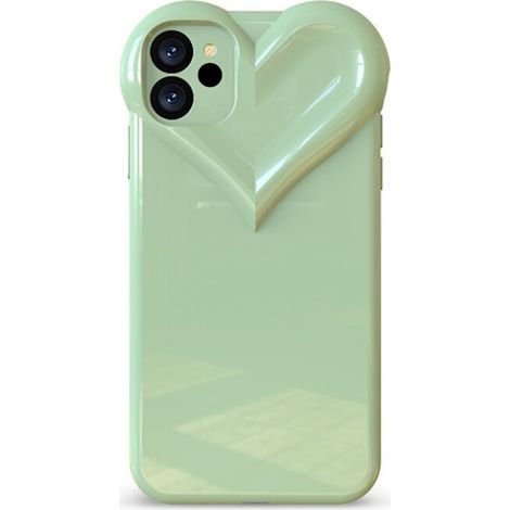 Simpatica custodia per iPhone 13 Pro a forma di cuore 3D, con protezione per l'obiettivo e cornice in TPU antiurto. (1/2)