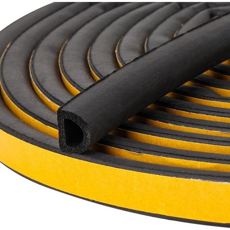 Weatherproof door seal. Self-adhesive seal for door and window gaps. 6 meters/roll. Black. 1412mm. Type D (1/5)