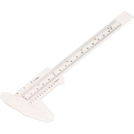 20 Stück 150 mm Kunststoff-Messschieber mit Doppelskala, weiß, Mini-Messschieber für Schüler und Büro (1/5)