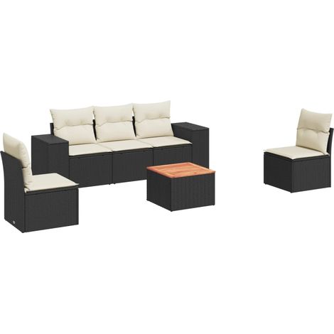Maison Exclusive - Set de sofás de jardín 6 piezas y cojines ratá (1/3)