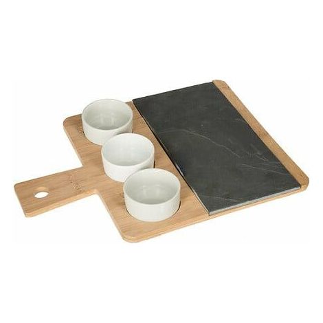 Snack-Set aus Schiefer und Bambus (1/5)
