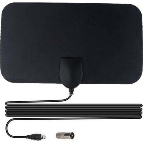 Antenne TV Intérieur TNT HD Puissante - - Amplificateur de Signal 25 dBi - Portée 60 Miles