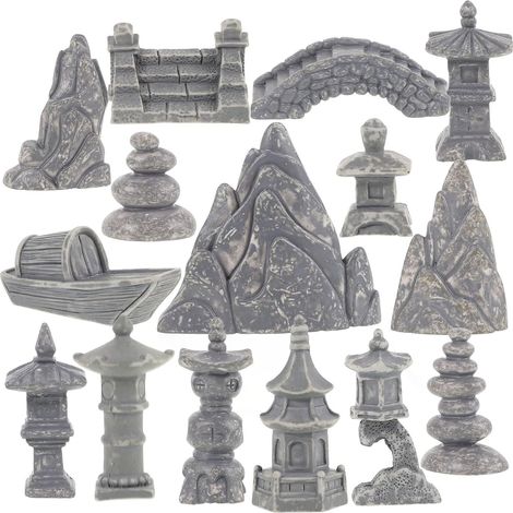 Mini-Pagodenstatue aus Kunstharz, Zen-Gartenornament oder Innendekoration