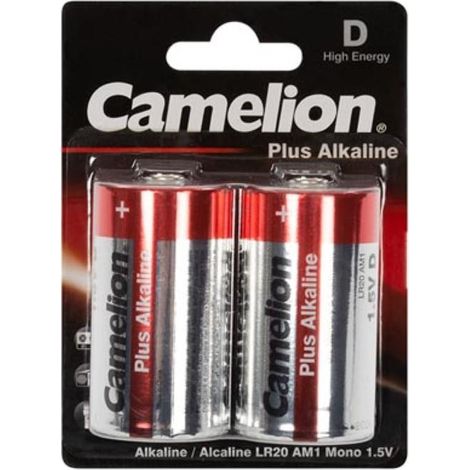 Camelion 59831 Confezione de 2 batterie alcaline Universal LR20 1,5 V 16500 mAh