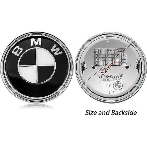 Emblème de capot BMW 82mm – Résine ABS et aluminium – Imperméable et antirouille – Compatible séries X3, X5, 3, 4, 5, 6, 7, 8 - Blanc82mm4 (1/3)