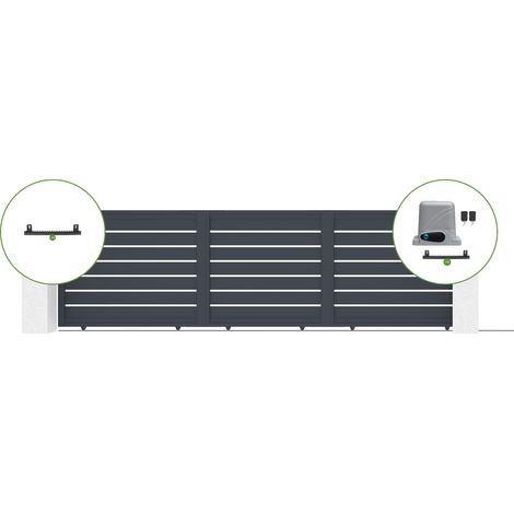 Portail coulissant électrique 5m VOGEL H.140 + Motorisation RANGER C300 (1/4)