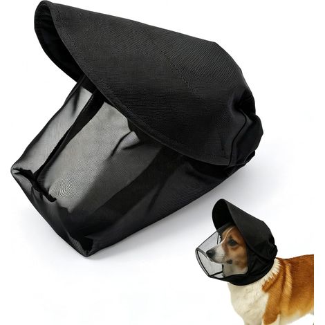 Dog Skin Safety Mask Breathable Mesh Face Mask Black for Training Hiking Camping Rehabilitation (1/5)