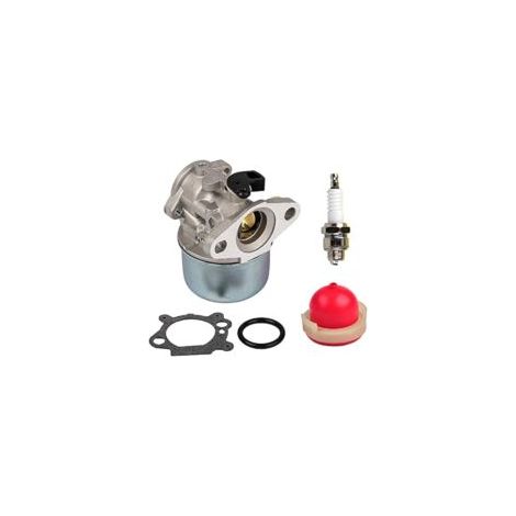 Kit carburateur 799868 avec Ampoule d'amorçage Compatible with Moteurs Briggs & Stratton 4-7HP de Replacement 498170 497586 498254 497314 497347