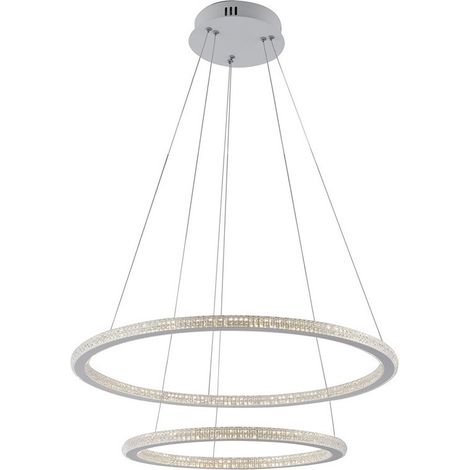 "Sospensione LED BRYANT con due diffusori diamantati 50W 3000K (luce calda)" (1/2)
