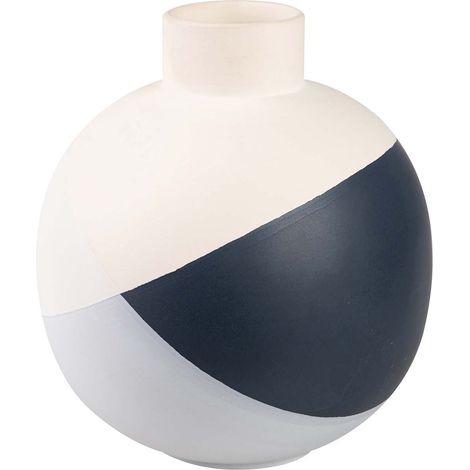 Weißblaue Keramikvase 24X24X26 cm (1/5)