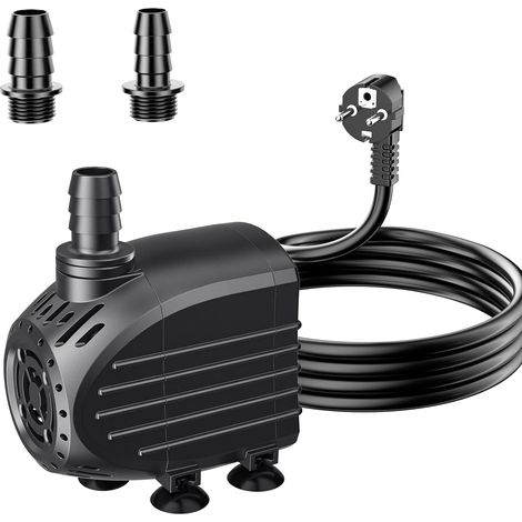 Biling Aquarium Förderpumpe 450L/H Ultra Leise Springbrunnen Pumpe mit 1.5m Kabel, Teichpumpe Wasserpumpe Tauchpumpe für Fontäne und Wasserspiel Brunnen (1/5)