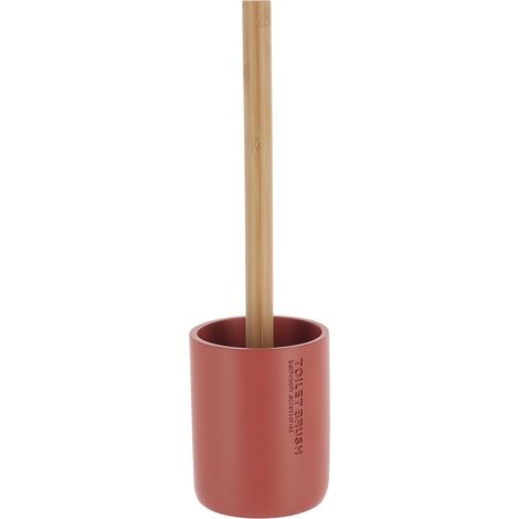 Brosse WC avec support en résine Terracotta & manche en Bambou - TENDANCE (1/3)