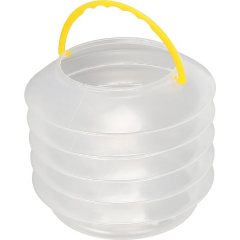 Seau pliable transparent à ressort pour le nettoyage des pinceaux aquarelle, avec éponge, réutilisable et portable pour une utilisation en extérieur. (1/5)