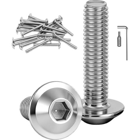 Lot de 15 vis à tête bombée M8 x 40 mm en acier inoxydable (1/5)