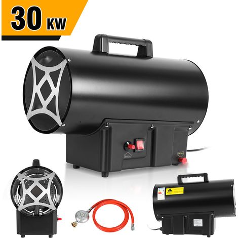 TolleTour Chauffage de chantier gaz 30 kW, boîtier métallique robuste, pour travaux, atelier et locaux techniques, pour entrepôt hangar et maintenance (1/5)