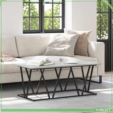 Table basse - ABI - Gris - Bois d'ingénierie et métal - 100 x 50 x 40 cm (1/5)