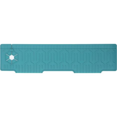 Doppelseitige Silikon-Wasserhahnmatte, wasserabweisender Spritzschutz für Spülbecken, verstellbares Lochdesign, hochwertiges Material für Küche und Bad, 60 x 15 cm (Grün) (1/5)