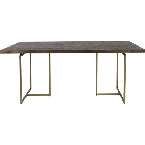 Table à manger 180x90x75 cm décor acacia et laiton - CLASS (1/5)