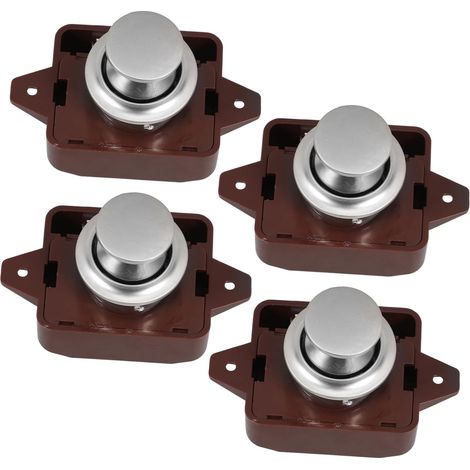 Lot de 4 verrous à bouton, poussoir pour armoires de camping, car (1/5)