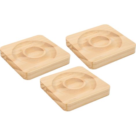 Présentoir en bois pour bijoux, plateau carré à perles, organiseur de bagues, boucles d'oreilles et montres, lot de 3 pièces. (1/5)